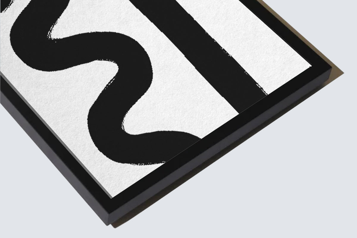 Handcrafted black frame from sustainably sourced forests made to museum quality standards.