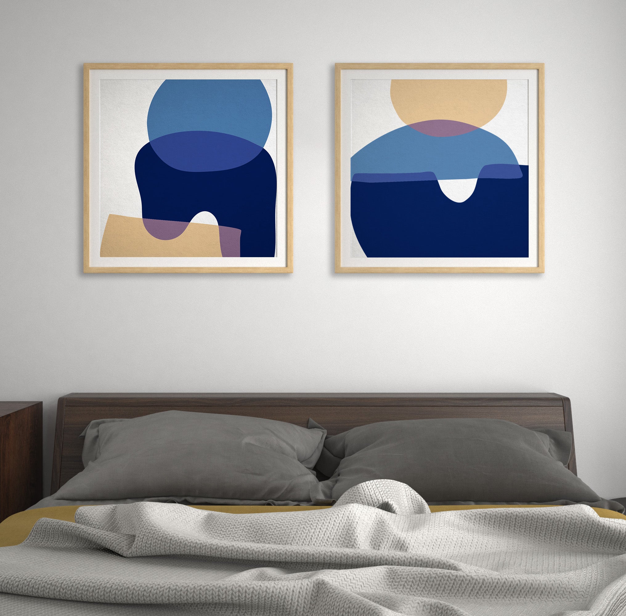 A Study in Purple – modern abstract framed art prints for bedrooms in deep purple and mauve tones