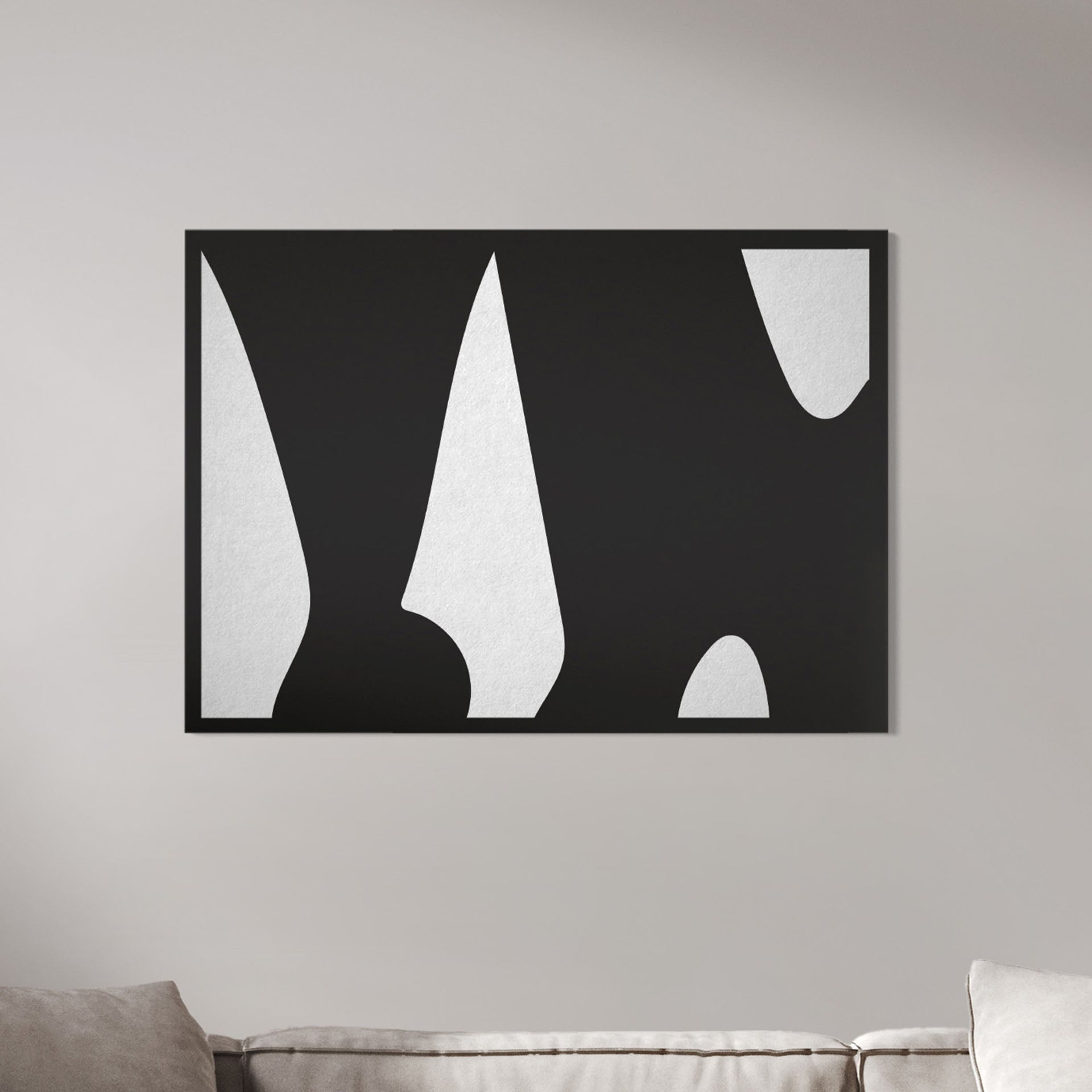 Tihya 2 – black and white geometric abstract art print in minimalist frame