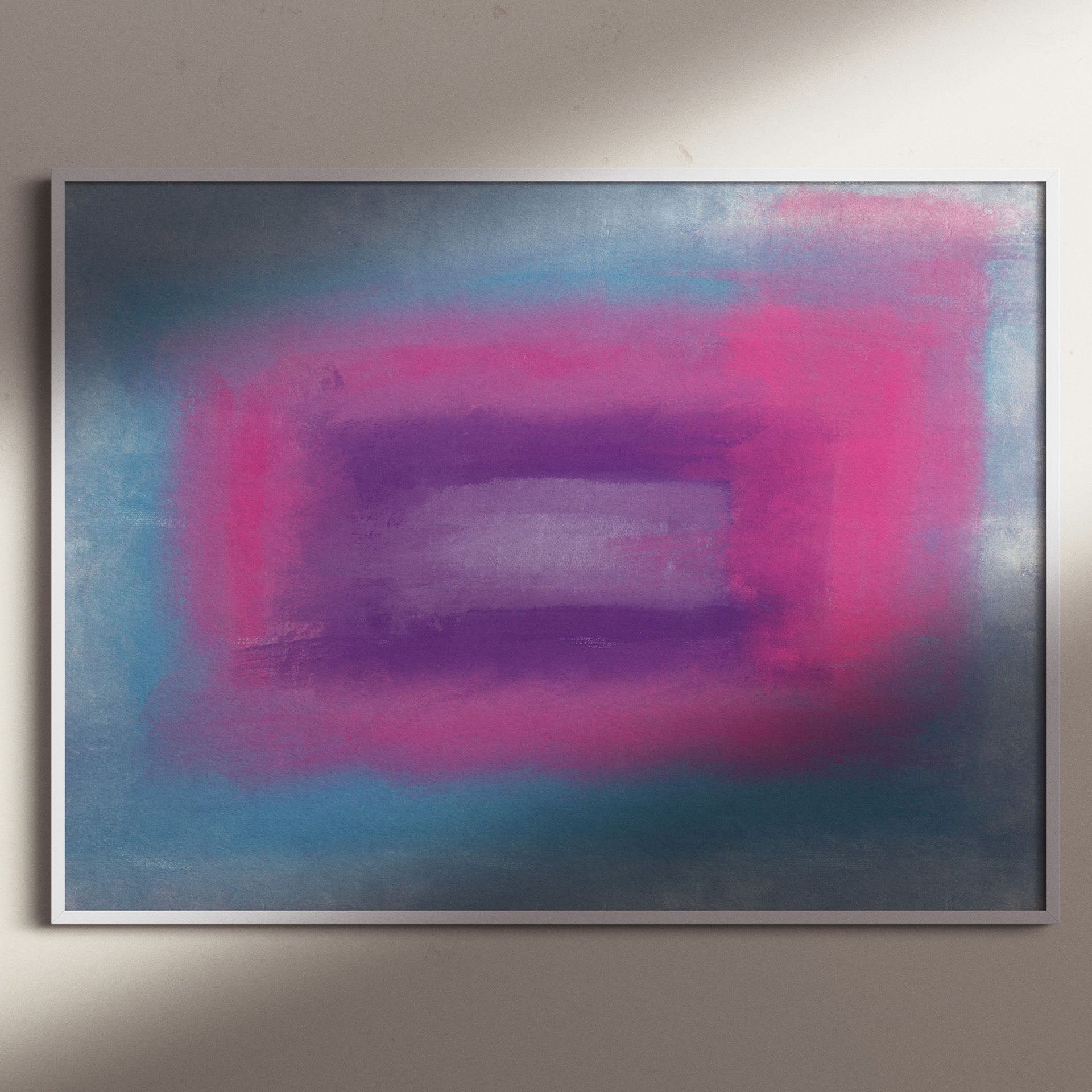 Nafsaji – framed abstract pastel artwork in pink, purple, and blue gradients for calm modern interiors
